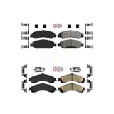 AmeriBRAKES Front Semi-Metallic Rear Ceramic Disc Brake Pads Kit For 2005-2006 Chevrolet Silverado 1500 GMC Sierra With Dual Piston Caliper Drum rear brakes KNF-101617