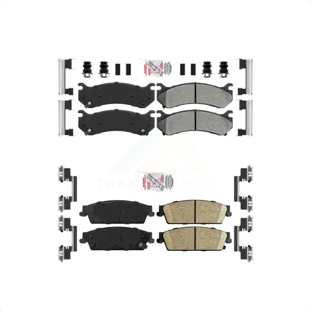 AmeriBRAKES Front Semi-Metallic Rear Ceramic Disc Brake Pads Kit For 2007 Chevrolet Silverado 1500 rear brakes KNF-101621