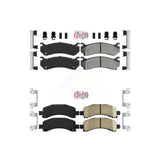 AmeriBRAKES Front Semi-Metallic Rear Ceramic Disc Brake Pads Kit For 2003-2005 Chevrolet Express 2500 GMC Savana KNF-101628