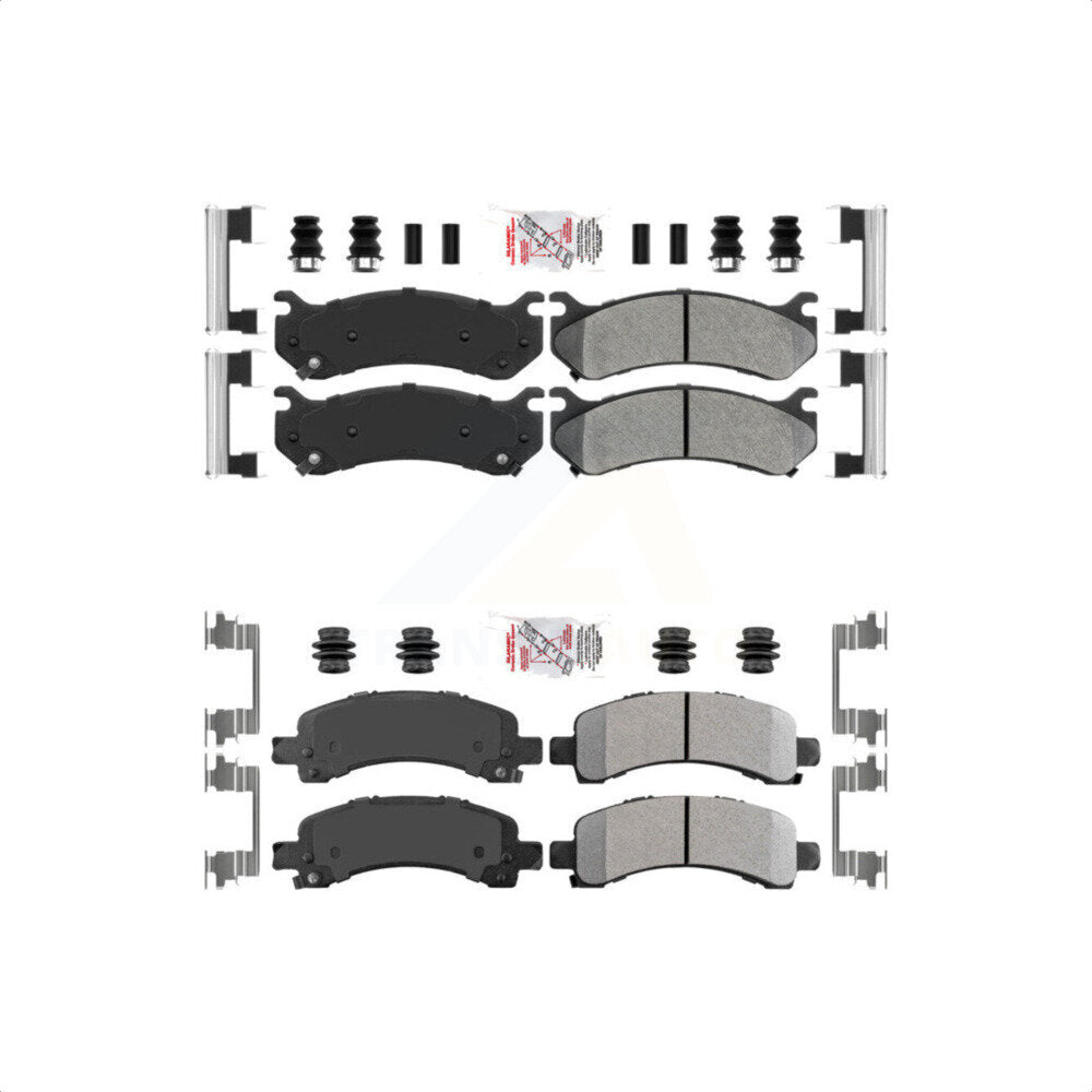 AmeriBRAKES Front Rear Semi-Metallic Disc Brake Pads Kit For 2003-2005 Chevrolet Express 2500 GMC Savana KNF-101629