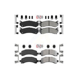 AmeriBRAKES Front Rear Semi-Metallic Disc Brake Pads Kit For 2003-2005 Chevrolet Express 2500 GMC Savana KNF-101629