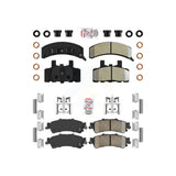 AmeriBRAKES Front Semi-Metallic Rear Ceramic Disc Brake Pads Kit For GMC Yukon Cadillac 60 Special KNF-101631