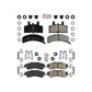 AmeriBRAKES Front Semi-Metallic Rear Ceramic Disc Brake Pads Kit For GMC Yukon Cadillac 60 Special KNF-101635