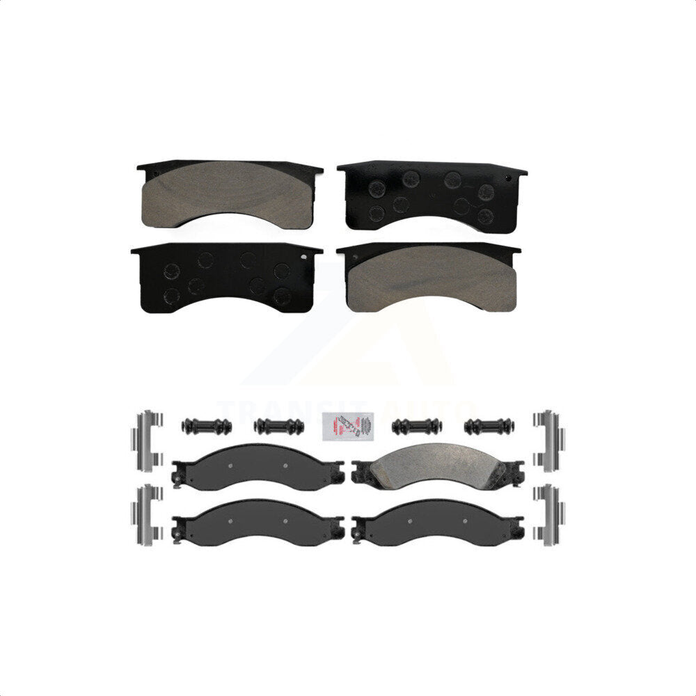 AmeriBRAKES Front Rear Semi-Metallic Disc Brake Pads Kit For 2009-2009 GMC Chevrolet C4500 Kodiak Topkick C5500 2 Piston Caliper Drum In Hat Parking KNF-101637