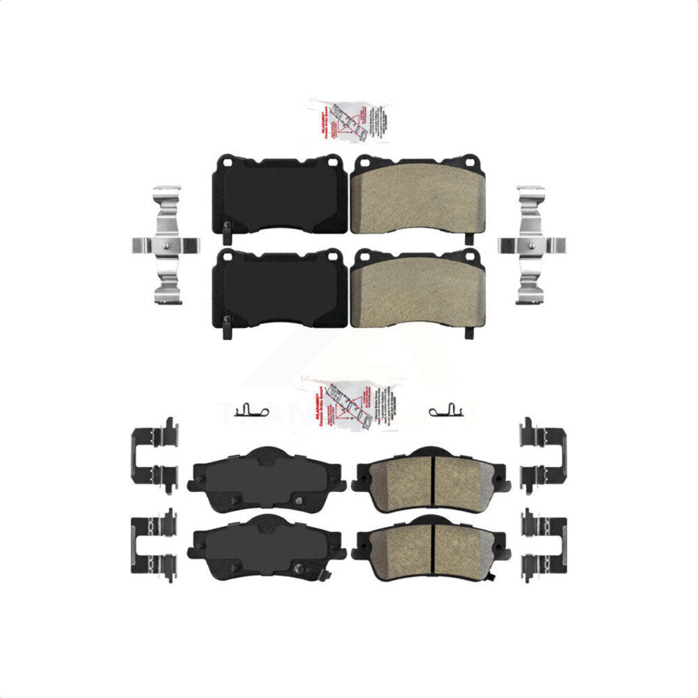AmeriBRAKES Front Rear Semi-Metallic Disc Brake Pads Kit For 2009 Pontiac G8 GXP KNF-101649