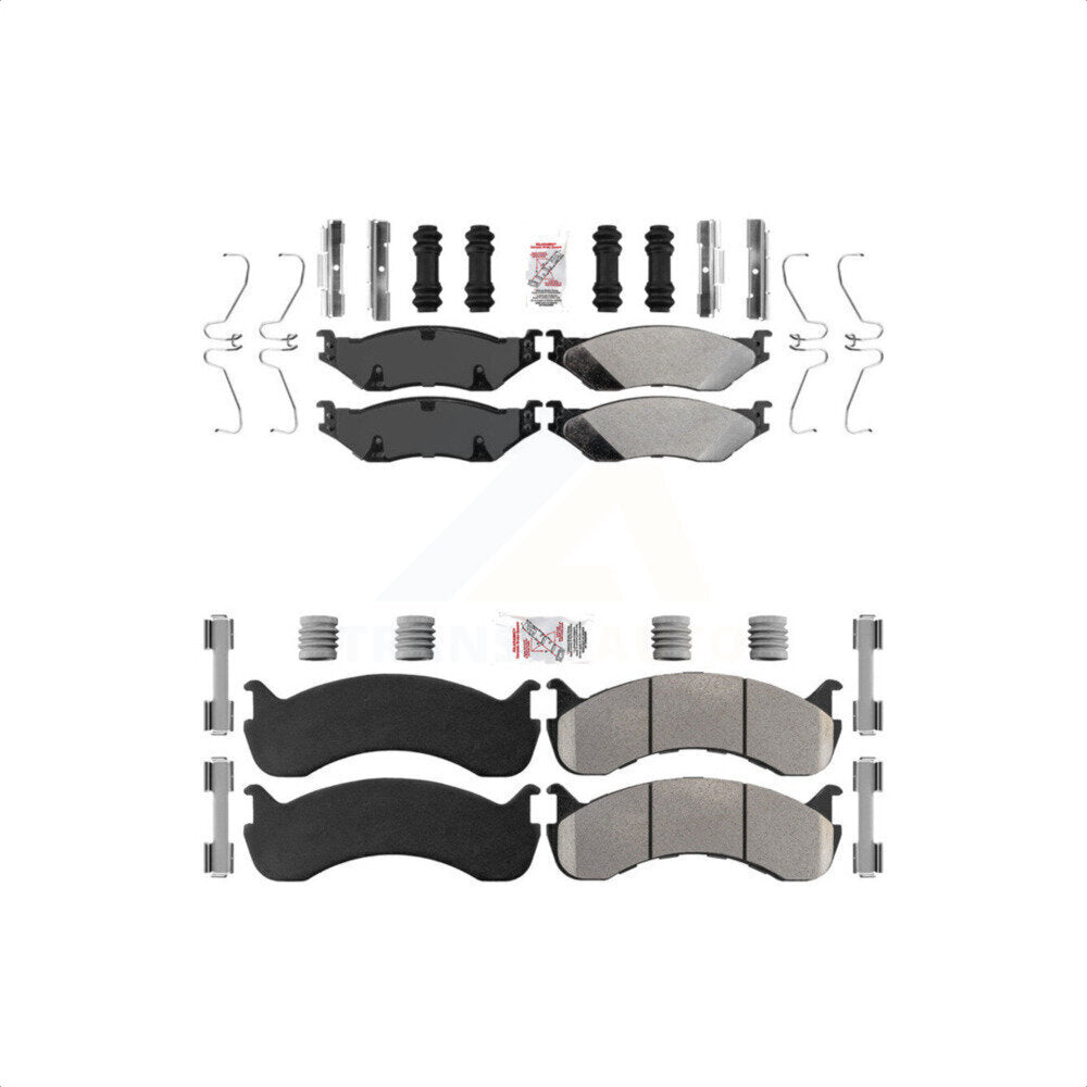 AmeriBRAKES Front Rear Semi-Metallic Disc Brake Pads Kit For 2015-2018 Ford F-59 Commercial Stripped Chassis 24000lbs To 26000lbs GVW KNF-101651