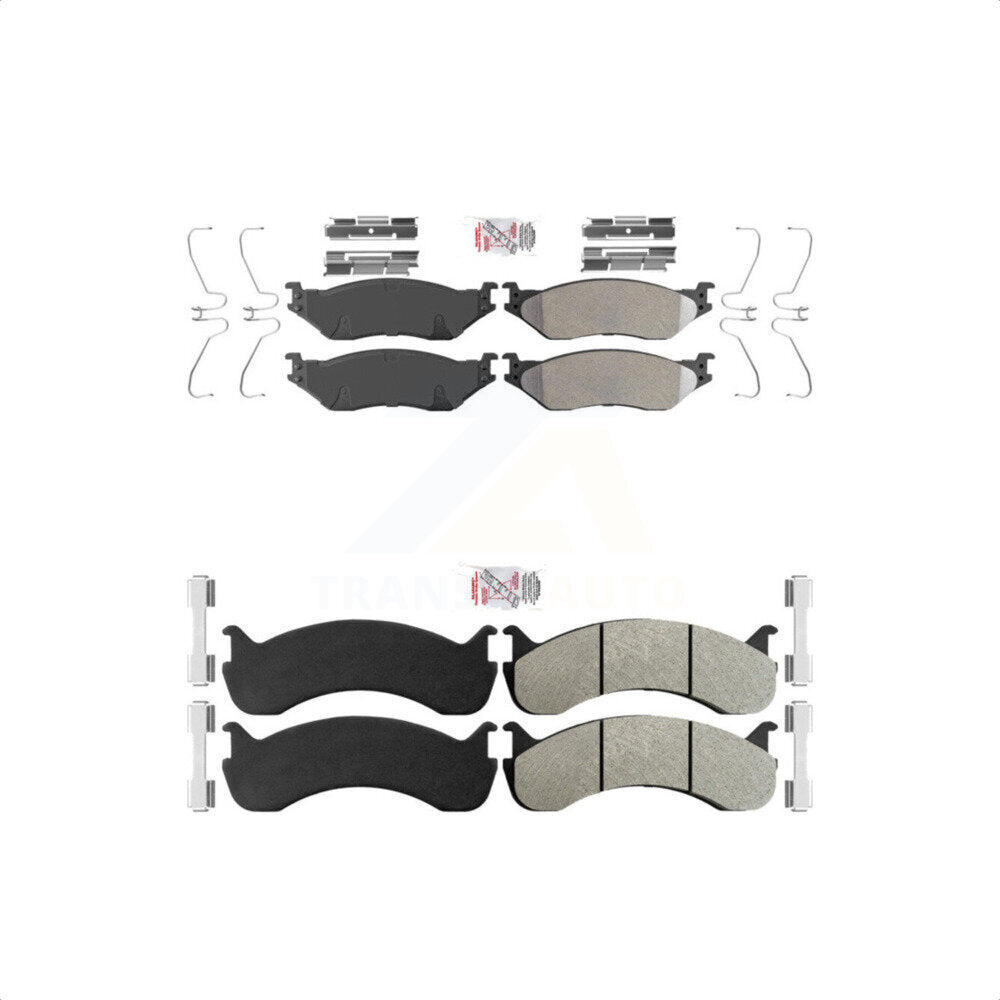 AmeriBRAKES Front Rear Semi-Metallic Disc Brake Pads Kit For 2015-2018 Ford F-59 Commercial Stripped Chassis 24000lbs To 26000lbs GVW KNF-101652