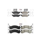 AmeriBRAKES Front Rear Semi-Metallic Disc Brake Pads Kit For 2015-2018 Ford F-59 Commercial Stripped Chassis 24000lbs To 26000lbs GVW KNF-101652