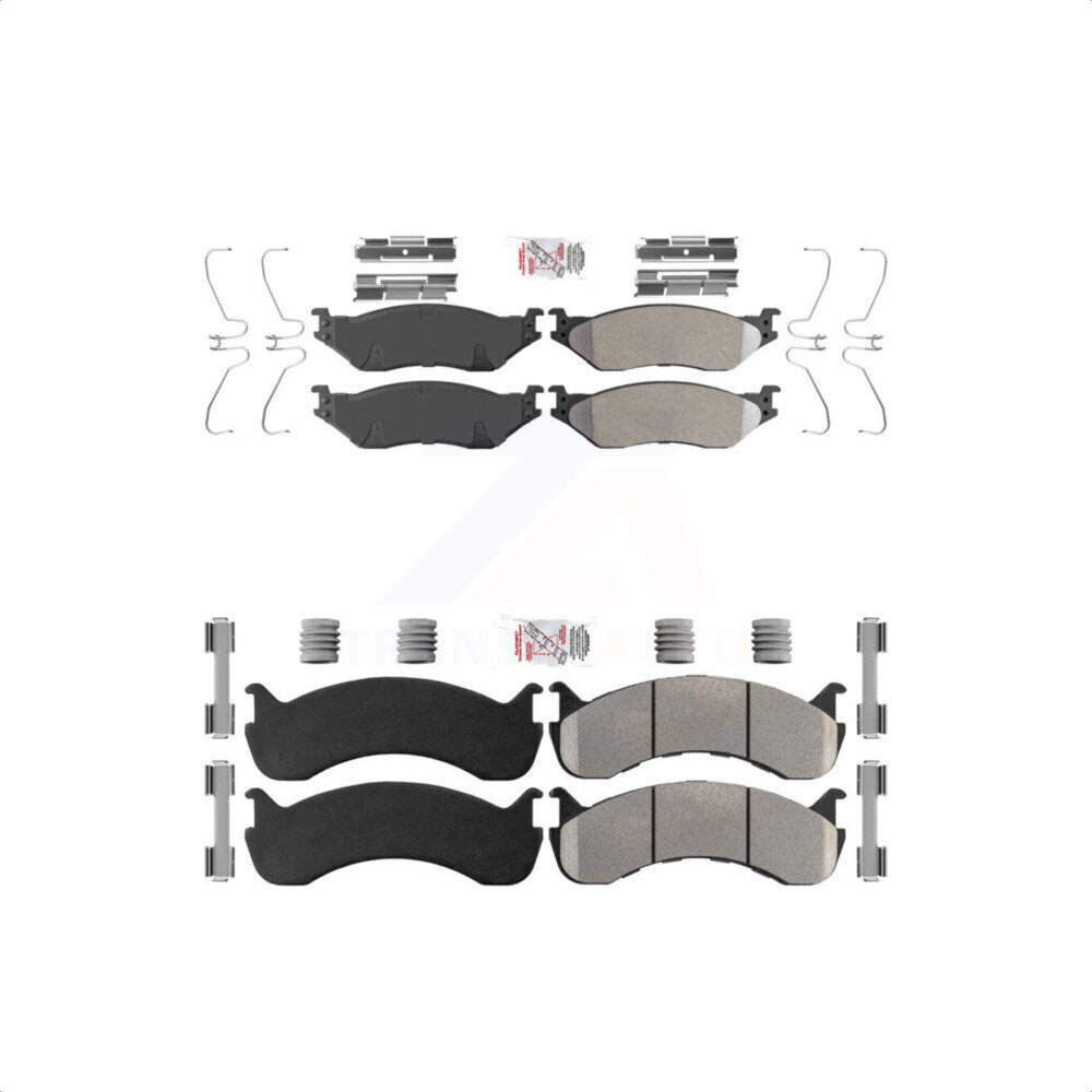 AmeriBRAKES Front Rear Semi-Metallic Disc Brake Pads Kit For 2015-2018 Ford F-59 Commercial Stripped Chassis 24000lbs To 26000lbs GVW KNF-101653