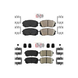 AmeriBRAKES Front Rear Ceramic Disc Brake Pads Kit For 2015-2016 Hyundai Sonata GAS engine With Manual Parking KNF-101673