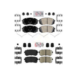 AmeriBRAKES Front Rear Ceramic Disc Brake Pads Kit For 2015-2016 Hyundai Sonata GAS engine With Manual Parking KNF-101675