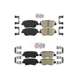 AmeriBRAKES Front Rear Ceramic Disc Brake Pads Kit For 2016 Kia Optima Hybrid EX LX Premium With Manual Parking KNF-101677