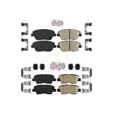AmeriBRAKES Front Rear Ceramic Disc Brake Pads Kit For 2016 Kia Optima Hybrid EX LX Premium With Manual Parking KNF-101678
