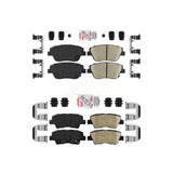 AmeriBRAKES Front Rear Ceramic Disc Brake Pads Kit For 2016 Kia Optima Hybrid EX LX Premium With Manual Parking KNF-101680