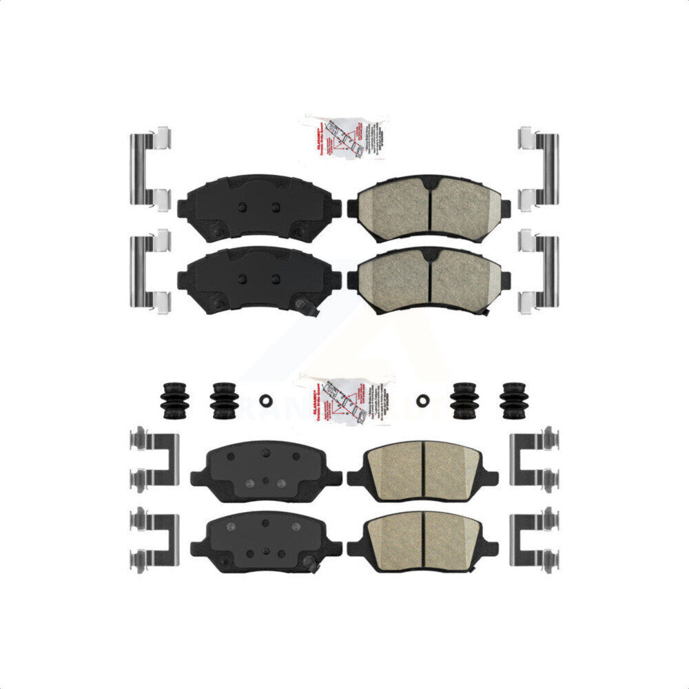 AmeriBRAKES Front Rear Ceramic Disc Brake Pads Kit For 2005 Pontiac Montana FWD KNF-101683