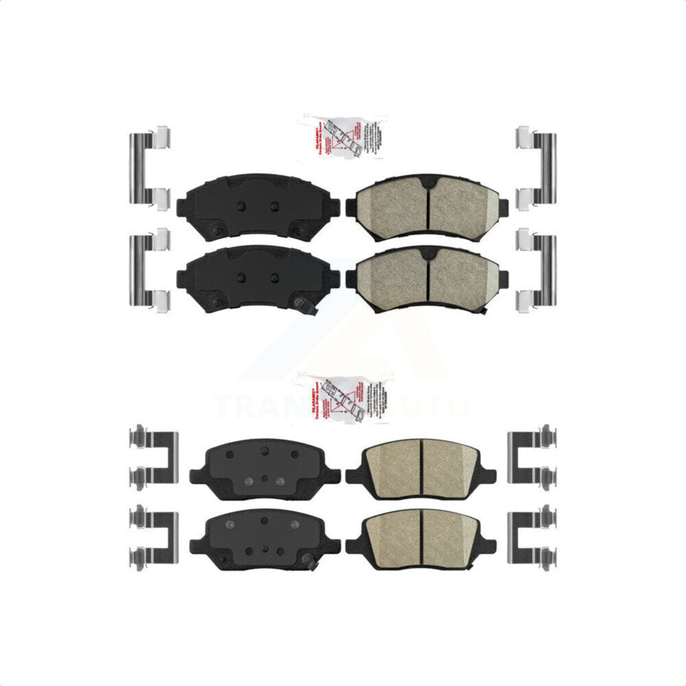AmeriBRAKES Front Rear Ceramic Disc Brake Pads Kit For 2005 Pontiac Montana FWD KNF-101684