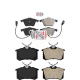 AmeriBRAKES Front Rear Semi-Metallic Disc Brake Pads Kit For 2004 Audi A6 Quattro With 321mm Diameter Rotor KNF-101690