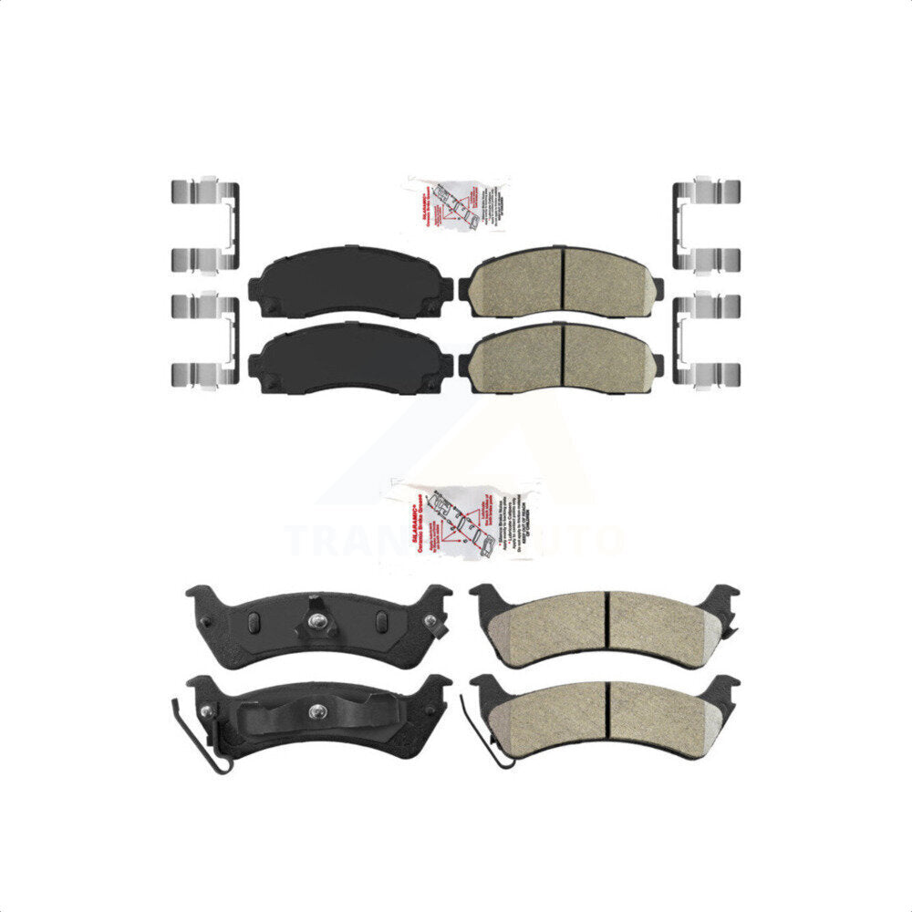 AmeriBRAKES Front Ceramic Rear Semi-Metallic Disc Brake Pads Kit For Ford Explorer Sport Trac KNF-101696