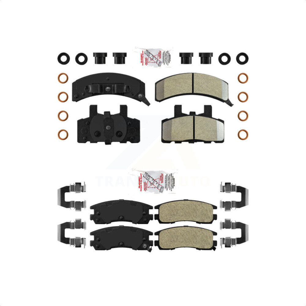 AmeriBRAKES Front Rear Semi-Metallic Disc Brake Pads Kit For 1999 Cadillac DeVille Drum rear brakes KNF-101701