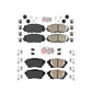 AmeriBRAKES Front Rear Ceramic Disc Brake Pads Kit For 2019 Toyota Corolla 1.8L With Electric Parking KNF-101708