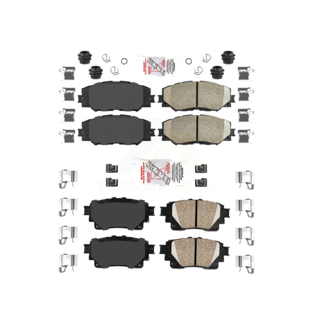 AmeriBRAKES Front Rear Ceramic Disc Brake Pads Kit For 2019 Toyota Corolla 1.8L With Electric Parking KNF-101708