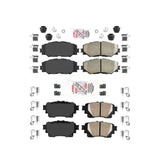 AmeriBRAKES Front Rear Ceramic Disc Brake Pads Kit For 2019 Toyota Corolla 1.8L With Electric Parking KNF-101708