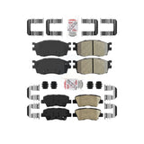 AmeriBRAKES Front Semi-Metallic Rear Ceramic Disc Brake Pads Kit For 2011 Hyundai Accent KNF-101712