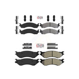 AmeriBRAKES Front Rear Semi-Metallic Disc Brake Pads Kit For 2001-2002 Dodge Ram 2500 3500 KNF-101717