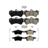 AmeriBRAKES Front Rear Semi-Metallic Disc Brake Pads Kit For 2017 Mercedes-Benz G550 4x4 KNF-101721