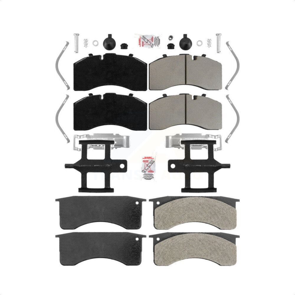 AmeriBRAKES Front Rear Semi-Metallic Disc Brake Pads Kit For 2005-2018 Blue Bird All American FE Air hand brakes Bendix Brakes ADB22X KNF-101744