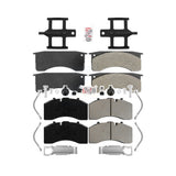 AmeriBRAKES Front Rear Semi-Metallic Disc Brake Pads Kit For 2005-2018 Blue Bird All American FE Air hand brakes Bendix Brakes ADB22X KNF-101745