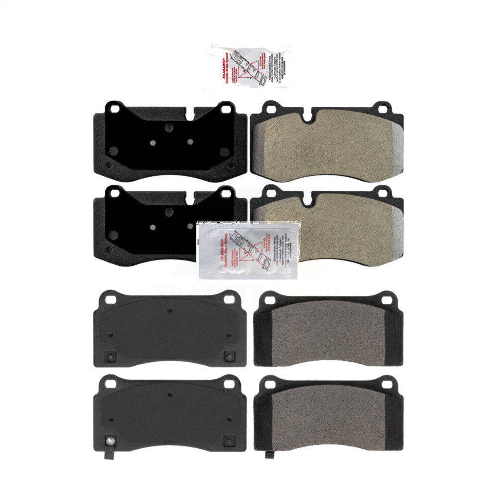 AmeriBRAKES Front Rear Semi-Metallic Disc Brake Pads Kit For 2011-2014 Mercedes-Benz CL550 KNF-101760
