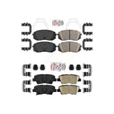 AmeriBRAKES Front Rear Ceramic Disc Brake Pads Kit For 2016 Hyundai Sonata GAS engine With Power Operated Parking KNF-101763