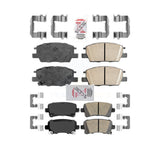 AmeriBRAKES Front Rear Ceramic Disc Brake Pads Kit For 2016 Chevrolet Malibu 296mm Rotor Carryover Model KNF-101773