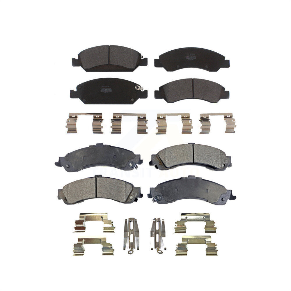 Front Rear Semi-Metallic Brake Pads Kit For 2005-2006 Chevrolet Silverado 1500 GMC Sierra With Dual Piston Caliper Drum rear brakes KPF-100140
