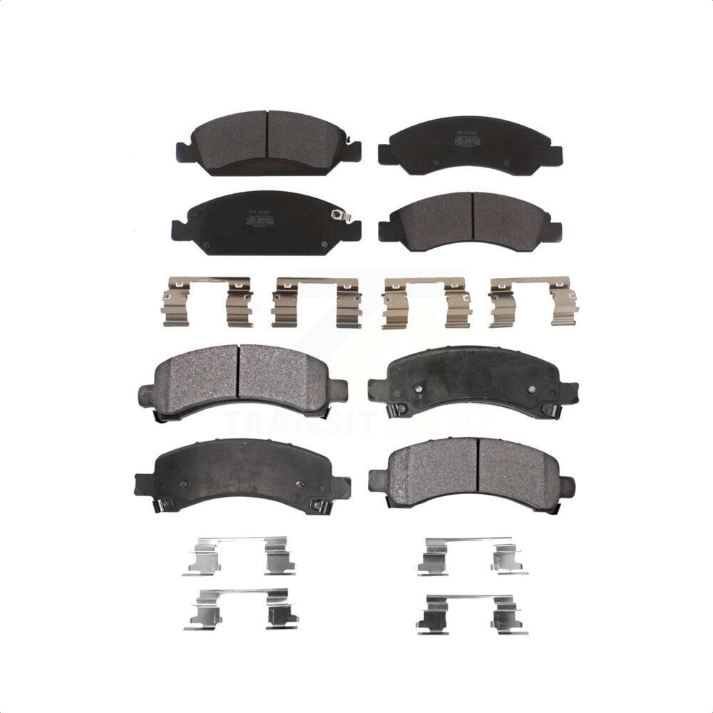 Front Rear Semi-Metallic Brake Pads Kit For 2009-2014 Chevrolet Express 1500 GMC Savana KPF-100142