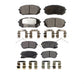 Front Rear Semi-Metallic Brake Pads Kit For 2015-2016 Hyundai Sonata GAS engine With Manual Parking KPF-100277