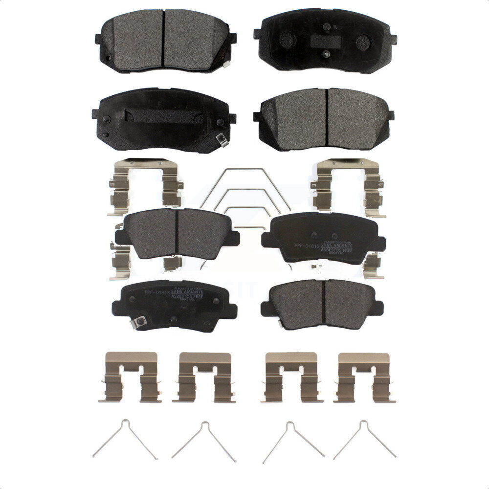 Front Rear Semi-Metallic Brake Pads Kit For Kia Optima Soul Hyundai Elantra GT Veloster EV Kona Forte Forte5 KPF-100286