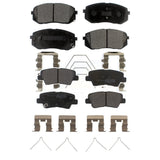 Front Rear Semi-Metallic Brake Pads Kit For Kia Optima Soul Hyundai Elantra GT Veloster EV Kona Forte Forte5 KPF-100286