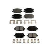 Front Rear Semi-Metallic Brake Pads Kit For Chevrolet Equinox Malibu GMC Terrain Buick LaCrosse Regal TourX Sportback KPF-100290