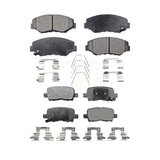 Front Rear Semi-Metallic Brake Pads Kit For 2003-2008 Honda Pilot KPF-100424