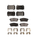 Front Rear Semi-Metallic Brake Pads Kit For 2002-2006 Nissan Sentra 2.5L With 4 Piston Caliper KPF-100450