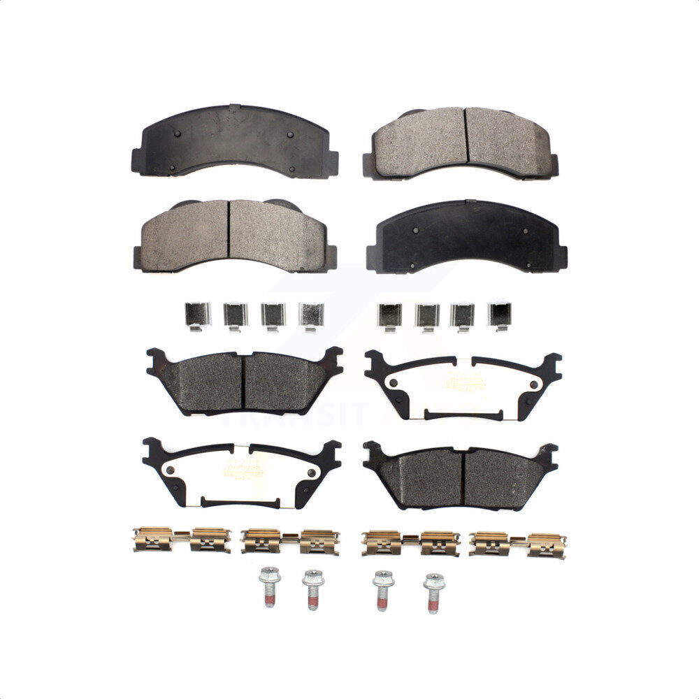 Front Rear Semi-Metallic Brake Pads Kit For Ford F-150 Expedition Lincoln Navigator KPF-100468