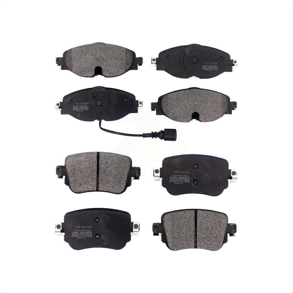 Front Rear Semi-Metallic Brake Pads Kit For Volkswagen GTI Golf SportWagen Alltrack Passat KPF-100480