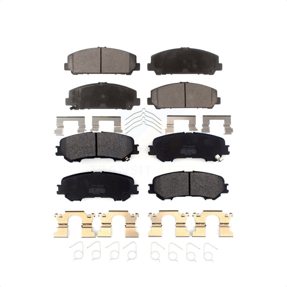 Front Rear Semi-Metallic Brake Pads Kit For 2017-2023 Nissan TITAN KPF-100523
