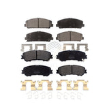 Front Rear Semi-Metallic Brake Pads Kit For 2017-2023 Nissan TITAN KPF-100523