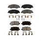 Front Rear Semi-Metallic Brake Pads Kit For 2018-2023 Honda Odyssey KPF-100542