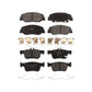 Front Rear Semi-Metallic Brake Pads Kit For 2019-2022 Honda Insight KPF-100565