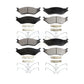 Front Rear Semi-Metallic Brake Pads Kit For Ford F-450 Super Duty F-550 F-59 Commercial Stripped Chassis International IC Corporation LCF CF500 CF600 TerraStar AE School Bus E-550 AC F-53 Motorhome Econoline KPF-100569