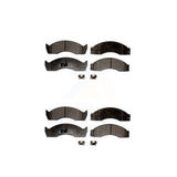 Front Rear Semi-Metallic Brake Pads Kit For Ford E-450 Econoline Super Duty F53 F F-Super F-53 Motorhome Chassis F-59 Commercial Stripped KPF-100571
